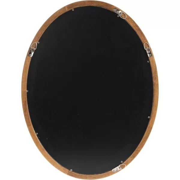 Kate and Laurel Hogan Farmhouse Oval Framed Wall Mirror 18 x 24 Natural Rustic Decorative Traditional Wood Mirror with Soft Curvature and Oval ShapeRustic Brown