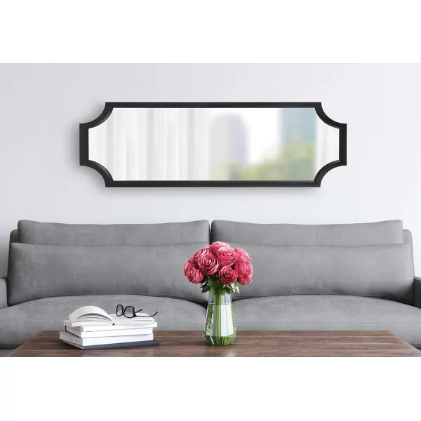 Kate and Laurel Hogan Wood Framed FullLength Wall Mirror with Scallop Corners 18x48 Inches GoldBlack