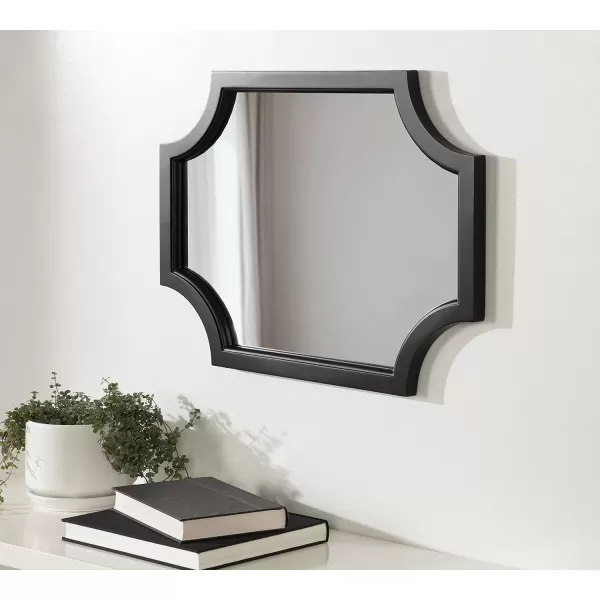 Kate and Laurel Hogan Wood Framed FullLength Wall Mirror with Scallop Corners 18x48 Inches GoldBlack