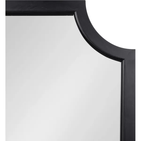 Kate and Laurel Hogan Wood Framed FullLength Wall Mirror with Scallop Corners 18x48 Inches GoldBlack