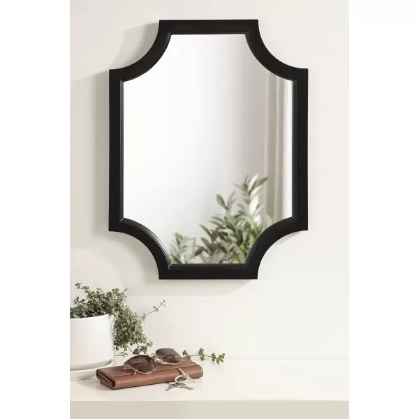 Kate and Laurel Hogan Wood Framed FullLength Wall Mirror with Scallop Corners 18x48 Inches GoldBlack