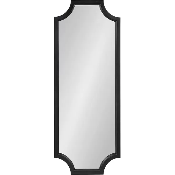 Kate and Laurel Hogan Wood Framed FullLength Wall Mirror with Scallop Corners 18x48 Inches GoldBlack