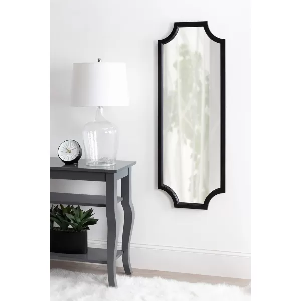 Kate and Laurel Hogan Wood Framed FullLength Wall Mirror with Scallop Corners 18x48 Inches GoldBlack