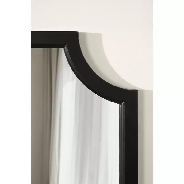 Kate and Laurel Hogan Wood Framed FullLength Wall Mirror with Scallop Corners 18x48 Inches GoldBlack