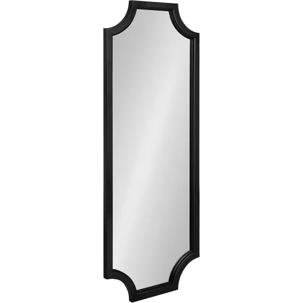 Kate and Laurel Hogan Wood Framed FullLength Wall Mirror with Scallop Corners 18x48 Inches GoldBlack