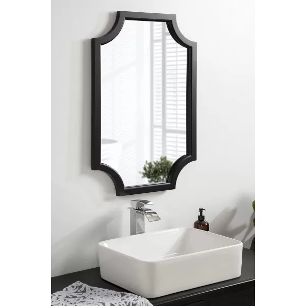 Kate and Laurel Hogan Wood Framed FullLength Wall Mirror with Scallop Corners 18x48 Inches GoldBlack