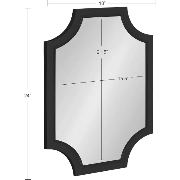 Kate and Laurel Hogan Wood Framed FullLength Wall Mirror with Scallop Corners 18x48 Inches GoldBlack