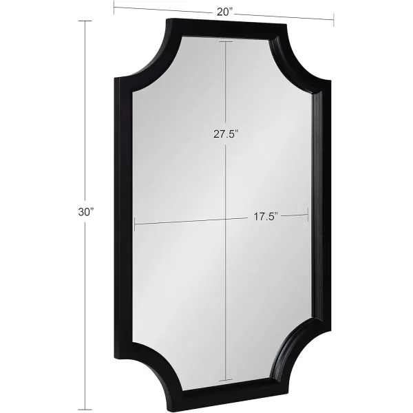 Kate and Laurel Hogan Wood Framed FullLength Wall Mirror with Scallop Corners 18x48 Inches GoldBlack