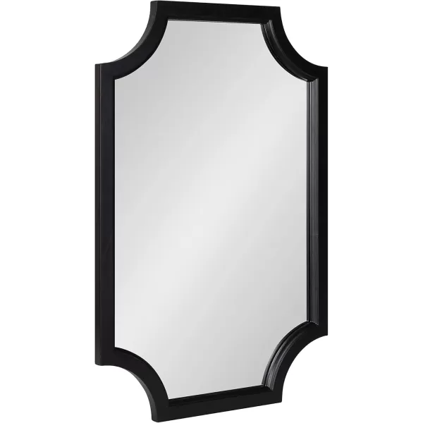 Kate and Laurel Hogan Wood Framed FullLength Wall Mirror with Scallop Corners 18x48 Inches GoldBlack