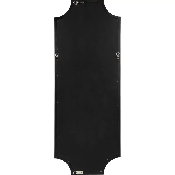 Kate and Laurel Hogan Wood Framed FullLength Wall Mirror with Scallop Corners 18x48 Inches GoldBlack