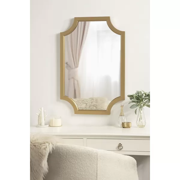 Kate and Laurel Hogan Wood Framed FullLength Wall Mirror with Scallop Corners 18x48 Inches GoldGold