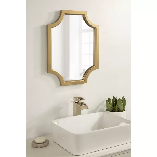 Kate and Laurel Hogan Wood Framed FullLength Wall Mirror with Scallop Corners 18x48 Inches GoldGold