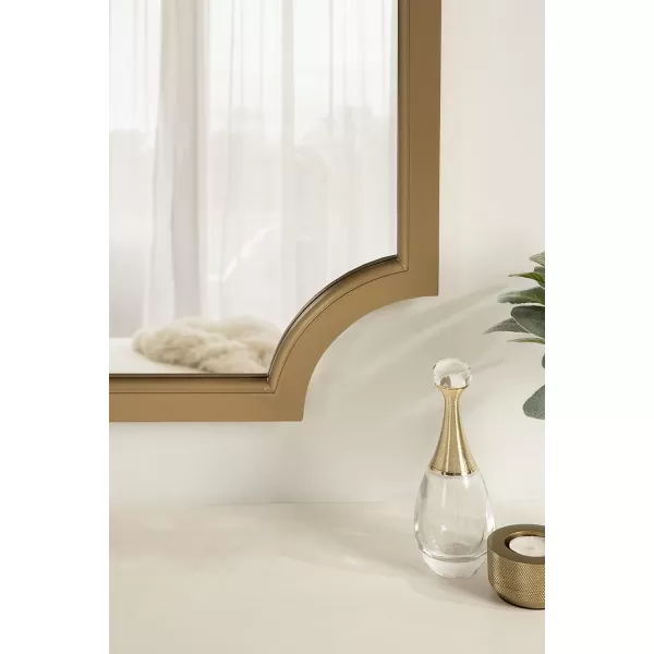 Kate and Laurel Hogan Wood Framed FullLength Wall Mirror with Scallop Corners 18x48 Inches GoldGold