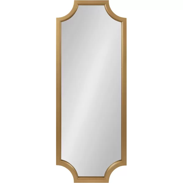 Kate and Laurel Hogan Wood Framed FullLength Wall Mirror with Scallop Corners 18x48 Inches GoldGold