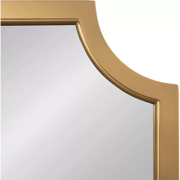 Kate and Laurel Hogan Wood Framed FullLength Wall Mirror with Scallop Corners 18x48 Inches GoldGold