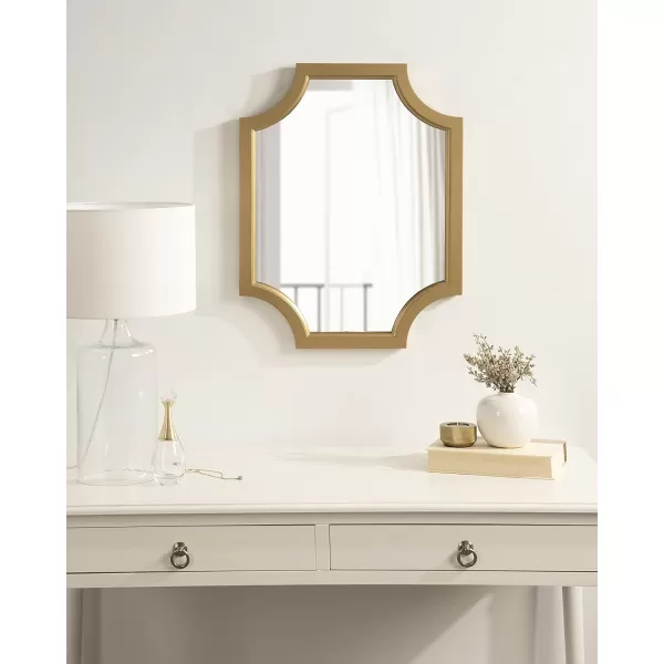 Kate and Laurel Hogan Wood Framed FullLength Wall Mirror with Scallop Corners 18x48 Inches GoldGold