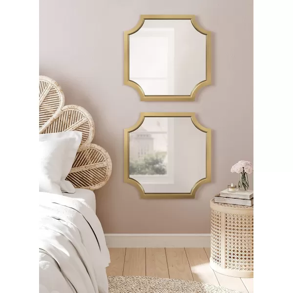 Kate and Laurel Hogan Wood Framed FullLength Wall Mirror with Scallop Corners 18x48 Inches GoldGold