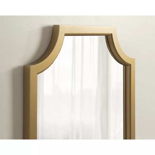 Kate and Laurel Hogan Wood Framed FullLength Wall Mirror with Scallop Corners 18x48 Inches GoldGold