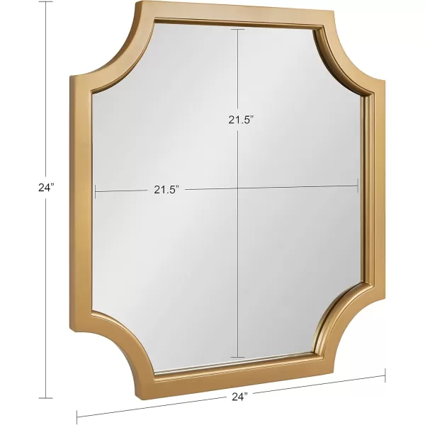 Kate and Laurel Hogan Wood Framed FullLength Wall Mirror with Scallop Corners 18x48 Inches GoldGold