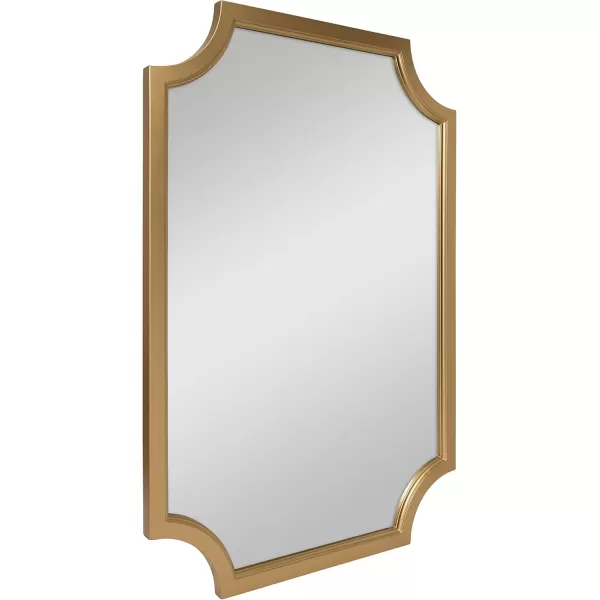 Kate and Laurel Hogan Wood Framed FullLength Wall Mirror with Scallop Corners 18x48 Inches GoldGold