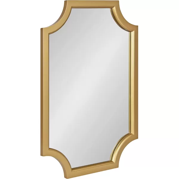 Kate and Laurel Hogan Wood Framed FullLength Wall Mirror with Scallop Corners 18x48 Inches GoldGold