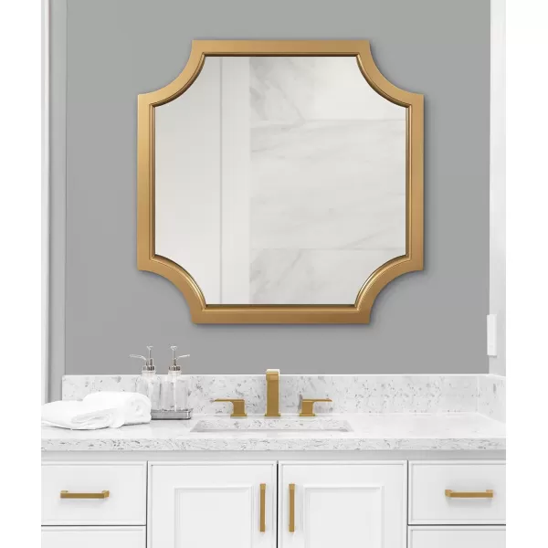 Kate and Laurel Hogan Wood Framed FullLength Wall Mirror with Scallop Corners 18x48 Inches GoldGold