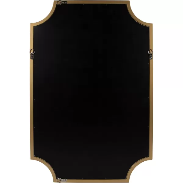 Kate and Laurel Hogan Wood Framed FullLength Wall Mirror with Scallop Corners 18x48 Inches GoldGold