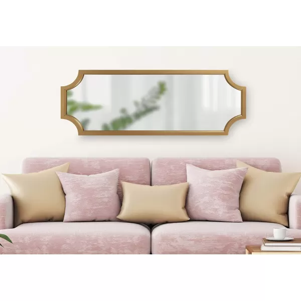 Kate and Laurel Hogan Wood Framed FullLength Wall Mirror with Scallop Corners 18x48 Inches GoldGold