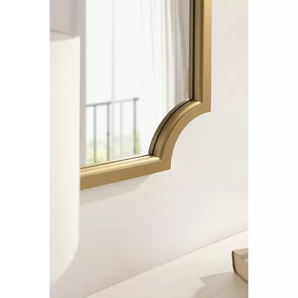 Kate and Laurel Hogan Wood Framed FullLength Wall Mirror with Scallop Corners 18x48 Inches GoldGold