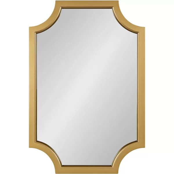 Kate and Laurel Hogan Wood Framed FullLength Wall Mirror with Scallop Corners 18x48 Inches GoldGold