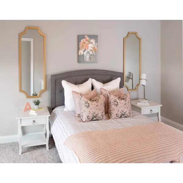 Kate and Laurel Hogan Wood Framed FullLength Wall Mirror with Scallop Corners 18x48 Inches GoldGold