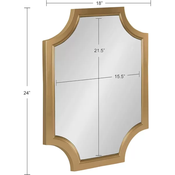 Kate and Laurel Hogan Wood Framed FullLength Wall Mirror with Scallop Corners 18x48 Inches GoldGold