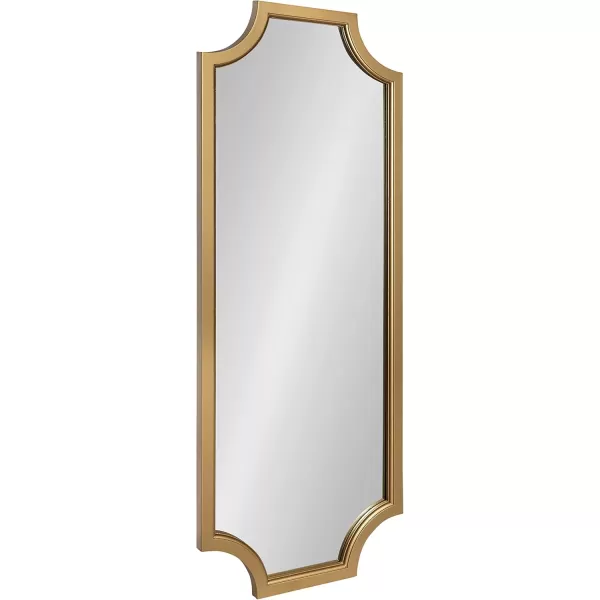 Kate and Laurel Hogan Wood Framed FullLength Wall Mirror with Scallop Corners 18x48 Inches GoldGold