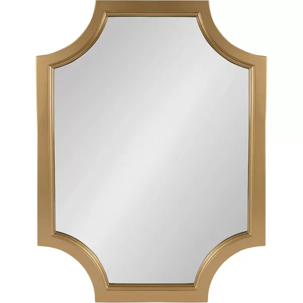 Kate and Laurel Hogan Wood Framed FullLength Wall Mirror with Scallop Corners 18x48 Inches GoldGold