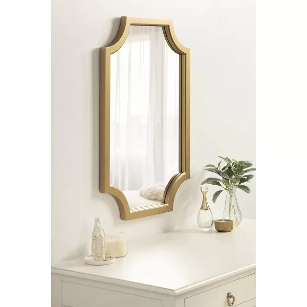 Kate and Laurel Hogan Wood Framed FullLength Wall Mirror with Scallop Corners 18x48 Inches GoldGold