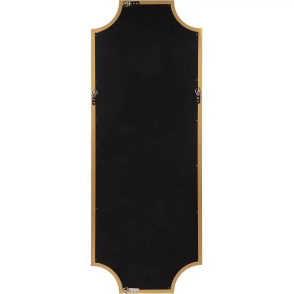 Kate and Laurel Hogan Wood Framed FullLength Wall Mirror with Scallop Corners 18x48 Inches GoldGold