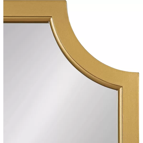 Kate and Laurel Hogan Wood Framed FullLength Wall Mirror with Scallop Corners 18x48 Inches GoldGold