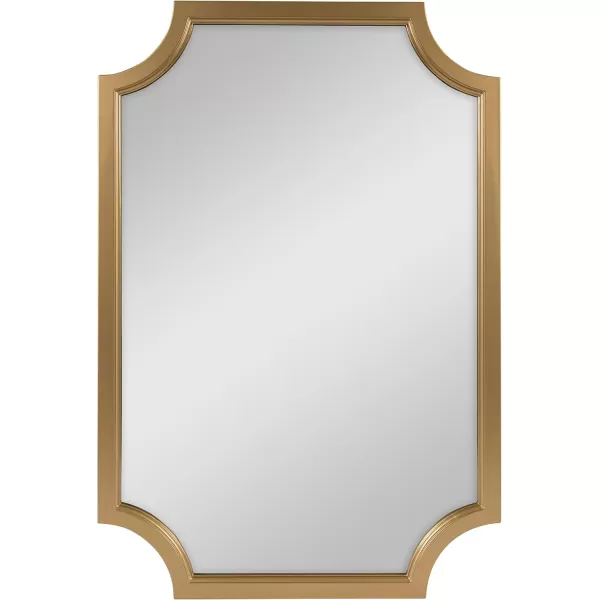 Kate and Laurel Hogan Wood Framed FullLength Wall Mirror with Scallop Corners 18x48 Inches GoldGold