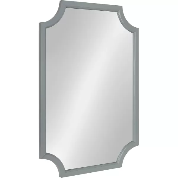 Kate and Laurel Hogan Wood Framed FullLength Wall Mirror with Scallop Corners 18x48 Inches GoldGrey