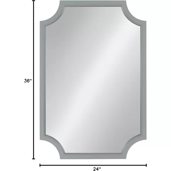 Kate and Laurel Hogan Wood Framed FullLength Wall Mirror with Scallop Corners 18x48 Inches GoldGrey