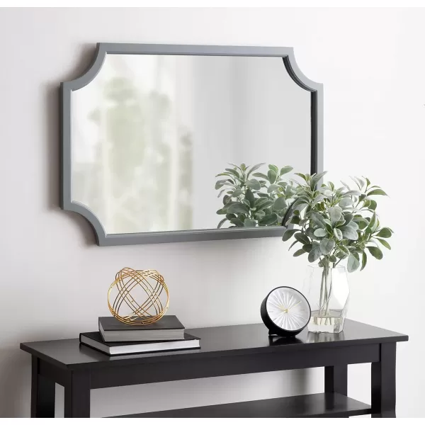 Kate and Laurel Hogan Wood Framed FullLength Wall Mirror with Scallop Corners 18x48 Inches GoldGrey