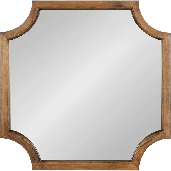 Kate and Laurel Hogan Wood Framed FullLength Wall Mirror with Scallop Corners 18x48 Inches GoldRustic Brown