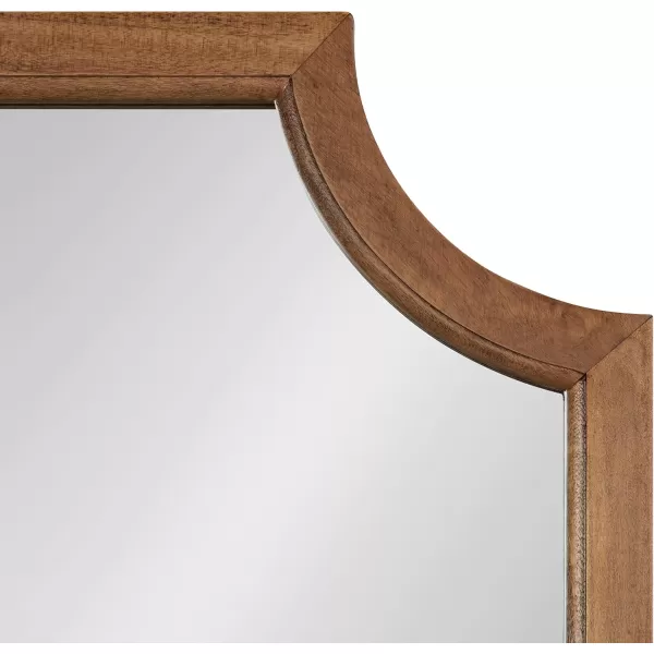 Kate and Laurel Hogan Wood Framed FullLength Wall Mirror with Scallop Corners 18x48 Inches GoldRustic Brown