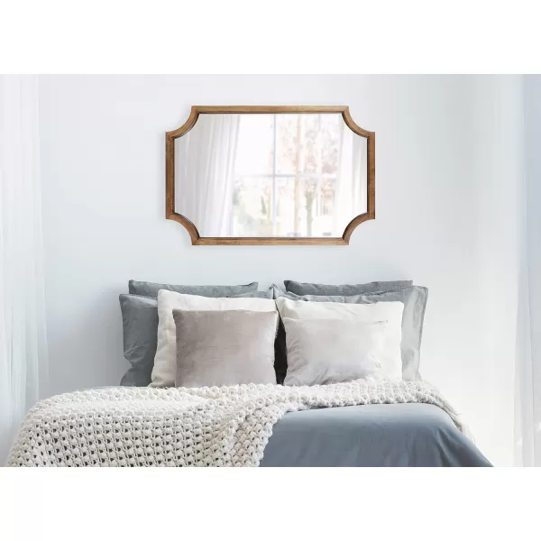 Kate and Laurel Hogan Wood Framed FullLength Wall Mirror with Scallop Corners 18x48 Inches GoldRustic Brown