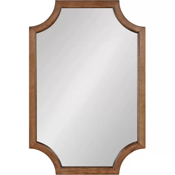 Kate and Laurel Hogan Wood Framed FullLength Wall Mirror with Scallop Corners 18x48 Inches GoldRustic Brown