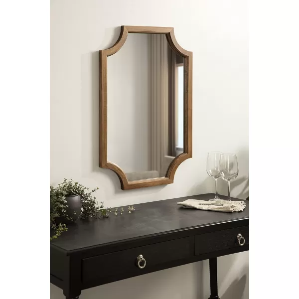 Kate and Laurel Hogan Wood Framed FullLength Wall Mirror with Scallop Corners 18x48 Inches GoldRustic Brown