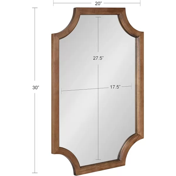 Kate and Laurel Hogan Wood Framed FullLength Wall Mirror with Scallop Corners 18x48 Inches GoldRustic Brown