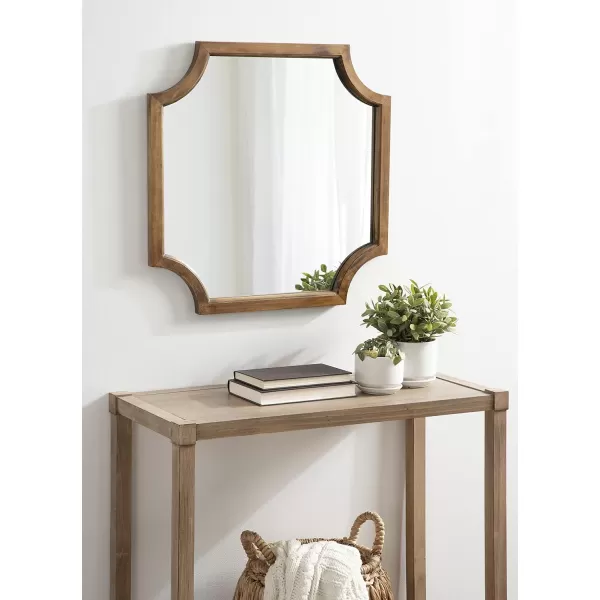 Kate and Laurel Hogan Wood Framed FullLength Wall Mirror with Scallop Corners 18x48 Inches GoldRustic Brown