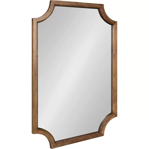 Kate and Laurel Hogan Wood Framed FullLength Wall Mirror with Scallop Corners 18x48 Inches GoldRustic Brown