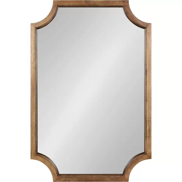 Kate and Laurel Hogan Wood Framed FullLength Wall Mirror with Scallop Corners 18x48 Inches GoldRustic Brown